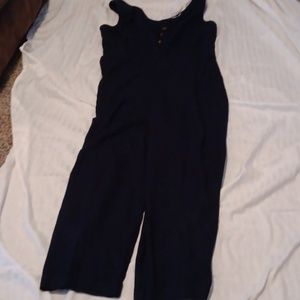 Blue sleeveless jump suit